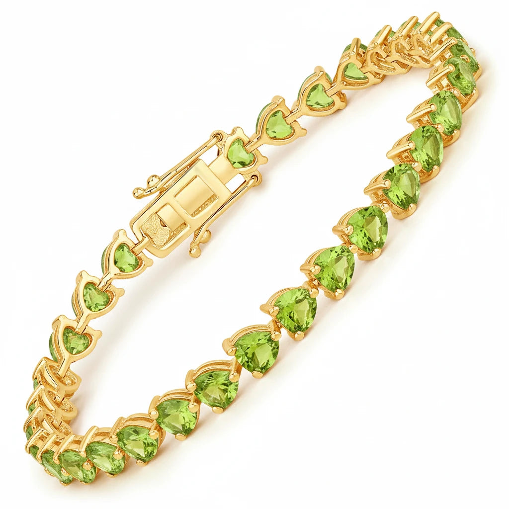 Heart Prong Set  Tennis Bracelet