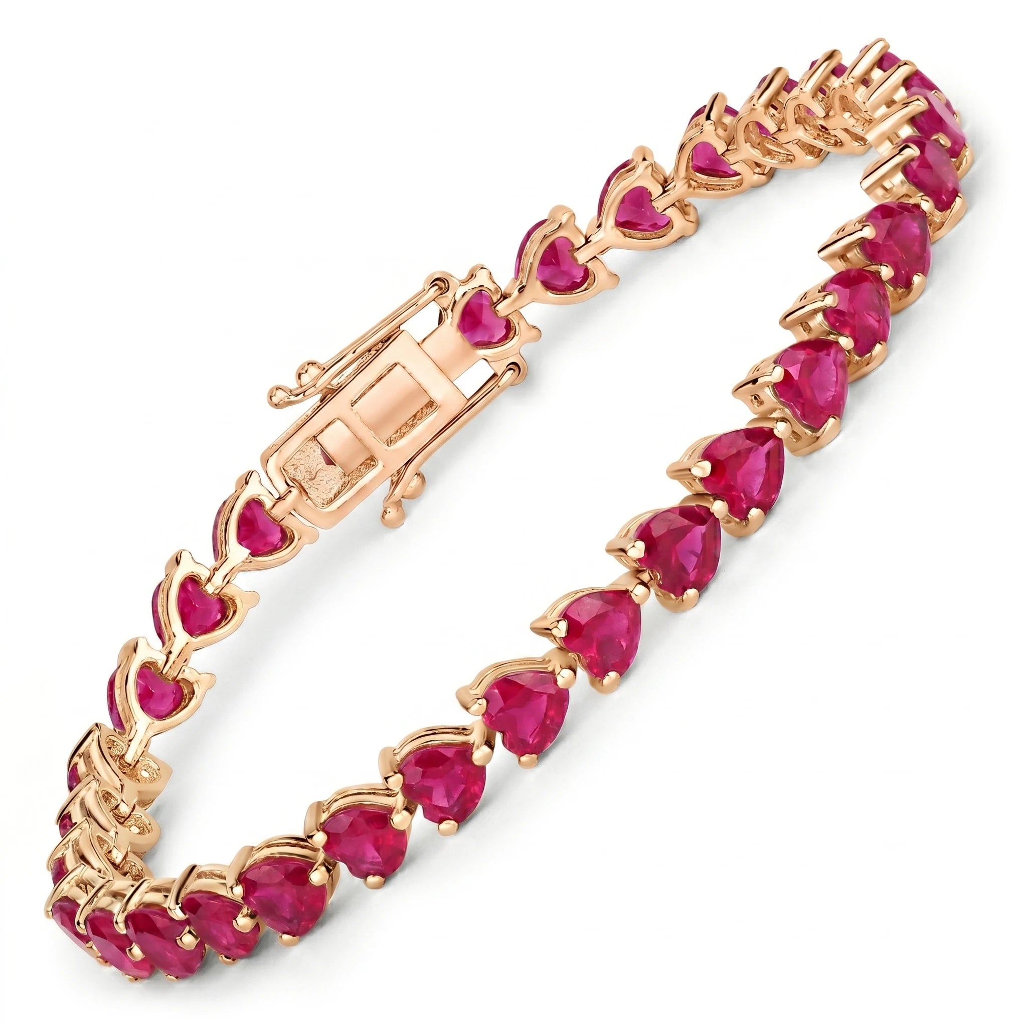 Heart Prong Set  Tennis Bracelet