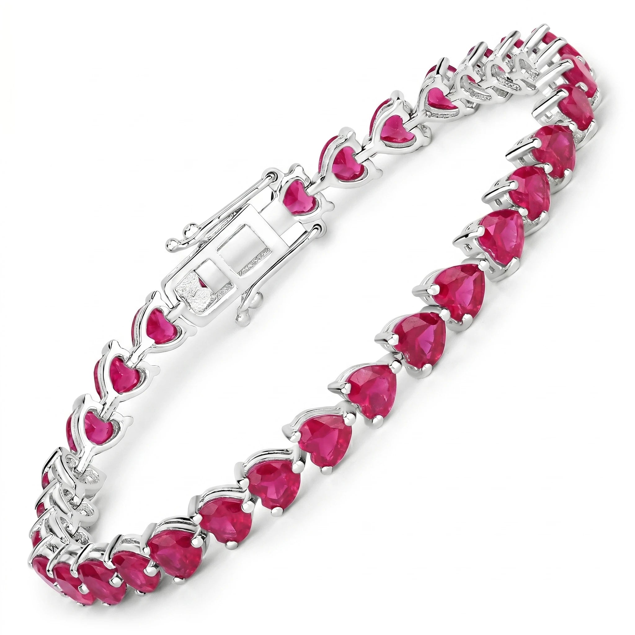 Heart Prong Set  Tennis Bracelet