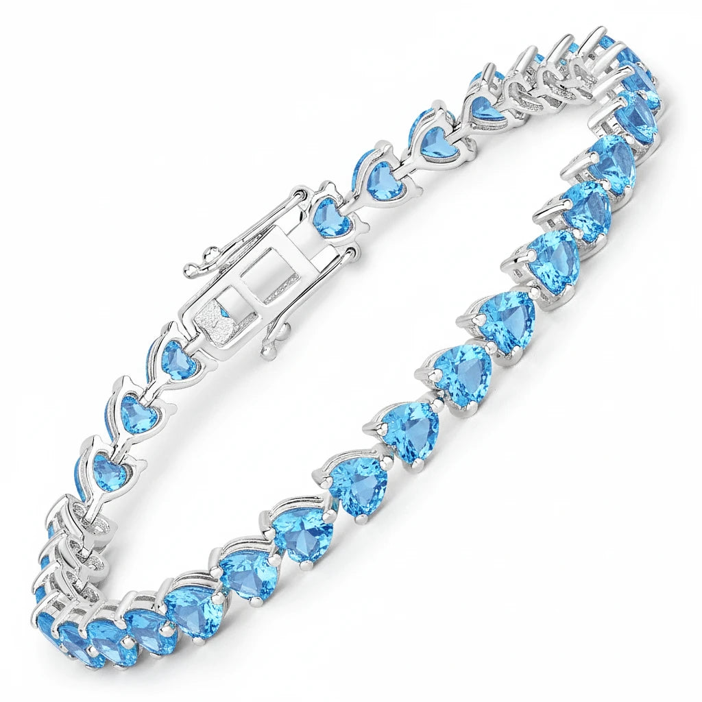 Heart Prong Set  Tennis Bracelet