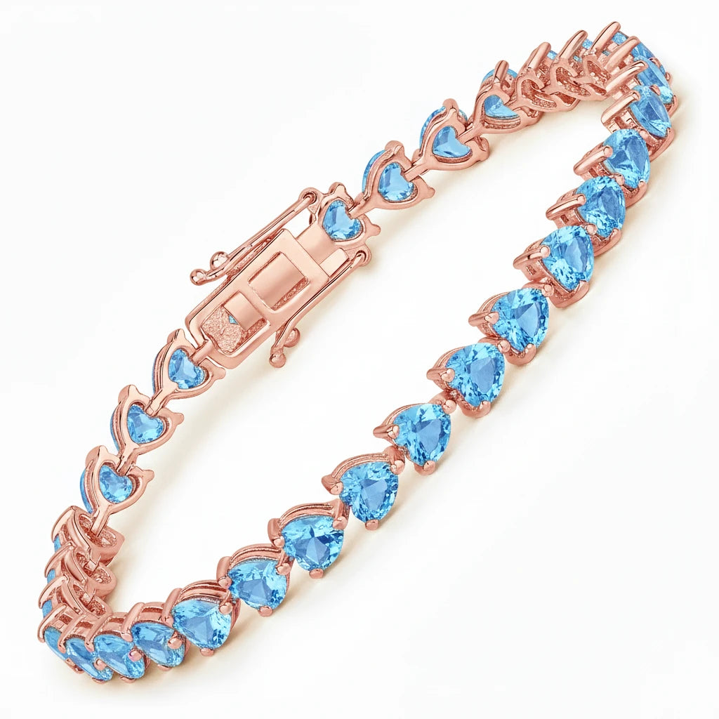 Heart Prong Set  Tennis Bracelet