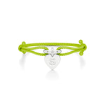 Adjustable Thread Bracelet with Heart Initial Charm