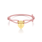 Adjustable Thread Bracelet with Heart Initial Charm