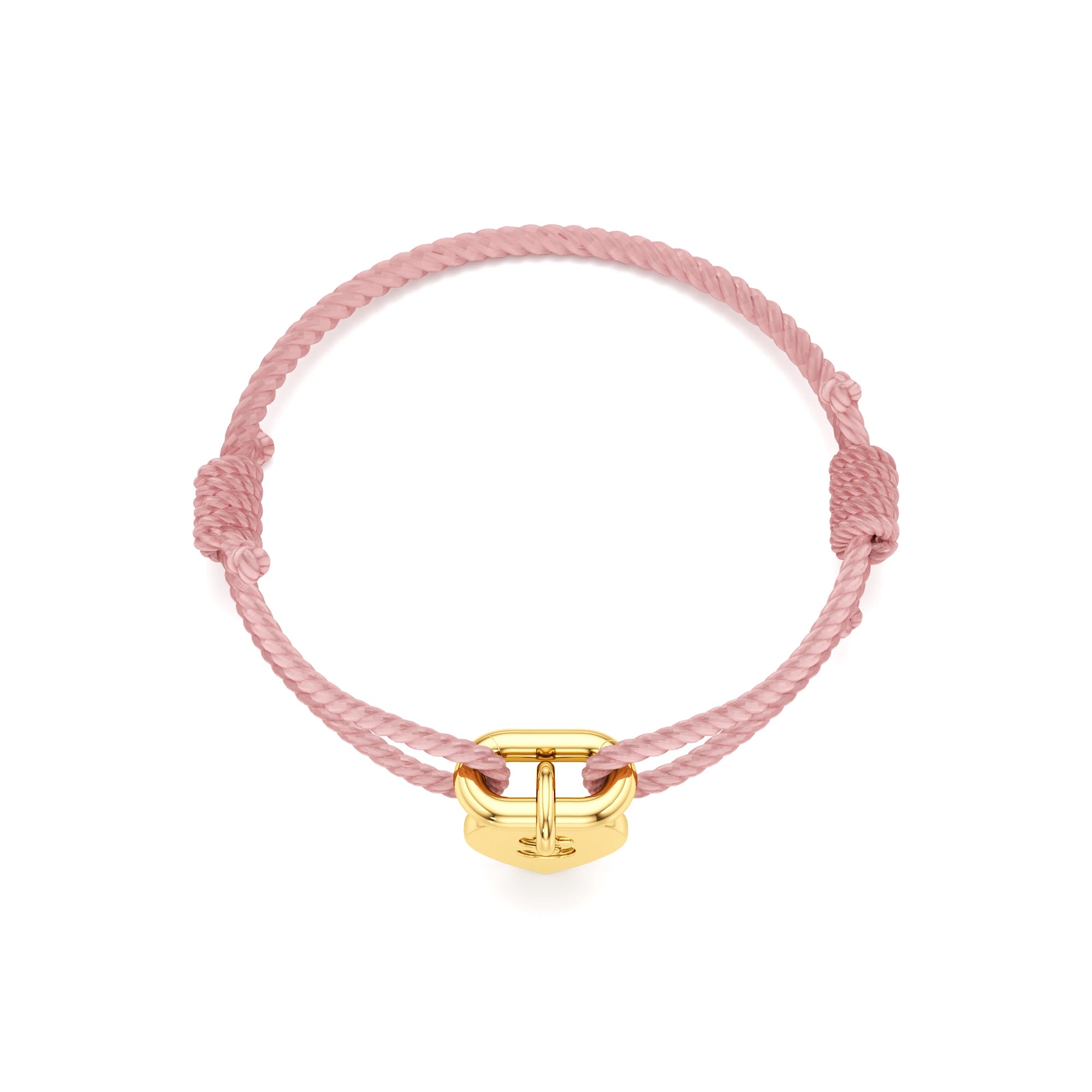 Adjustable Thread Bracelet with Heart Initial Charm