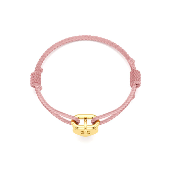 Adjustable Thread Bracelet with Heart Initial Charm