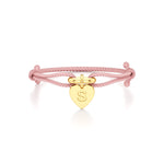 Adjustable Thread Bracelet with Heart Initial Charm