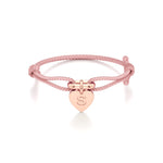 Adjustable Thread Bracelet with Heart Initial Charm