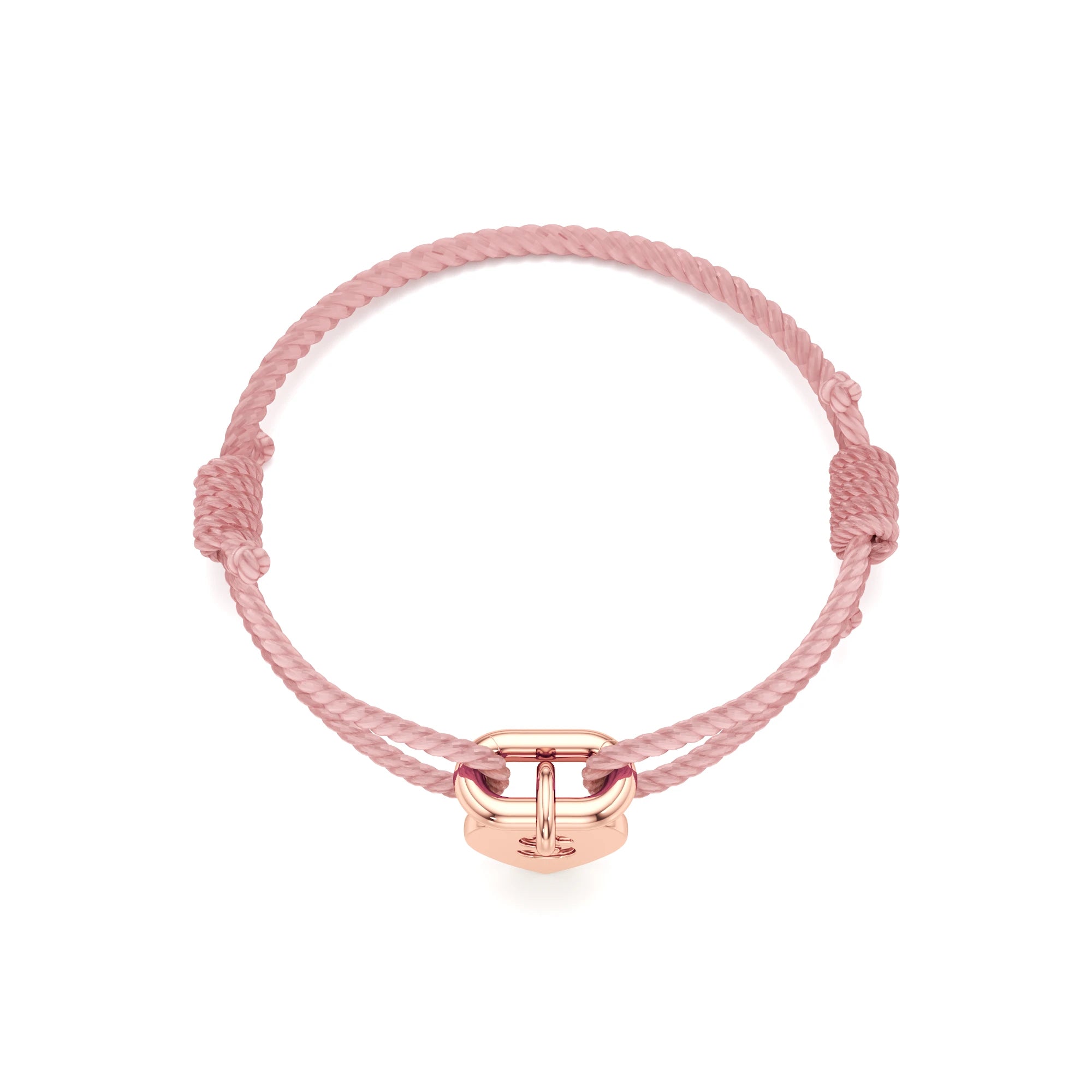 Adjustable Thread Bracelet with Heart Initial Charm