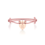 Adjustable Thread Bracelet with Heart Initial Charm
