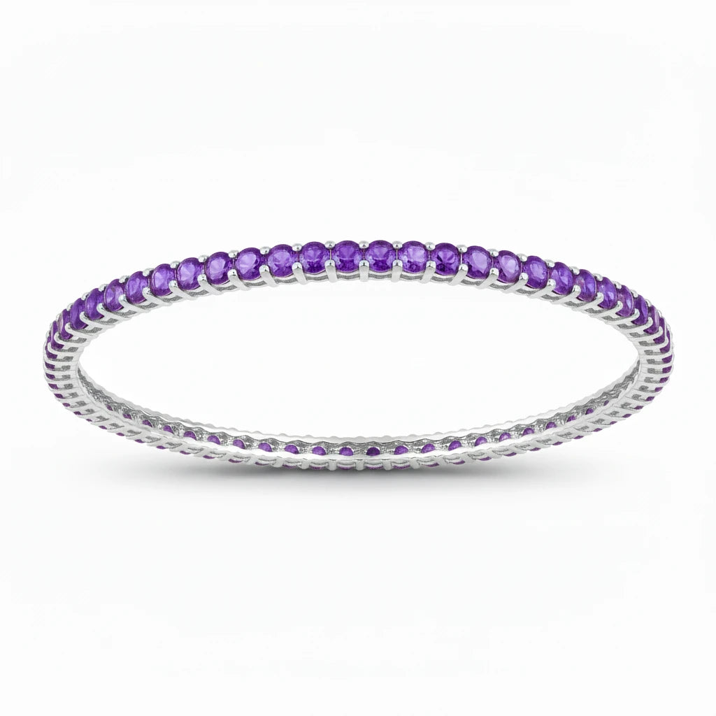 Round Prong Set Bangle