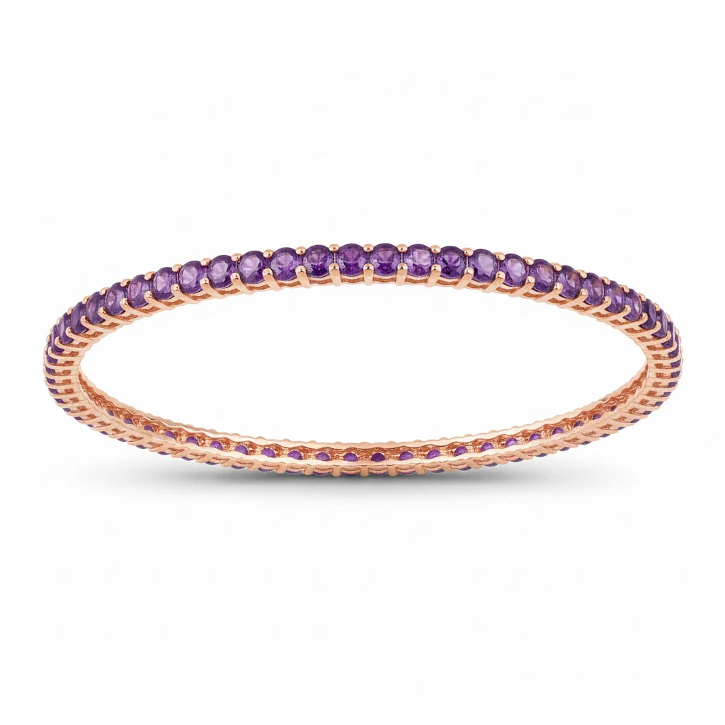 Round Prong Set Bangle