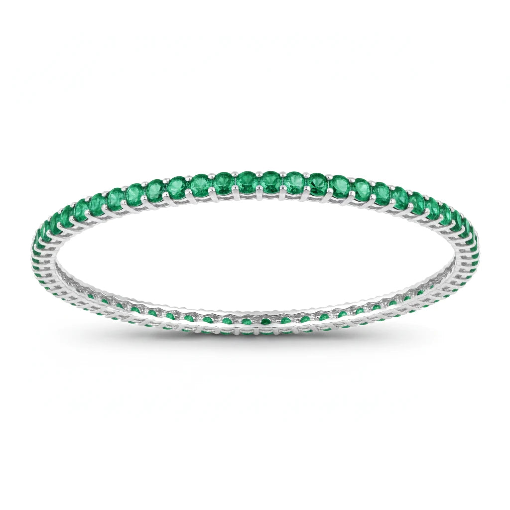 Round Prong Set Bangle