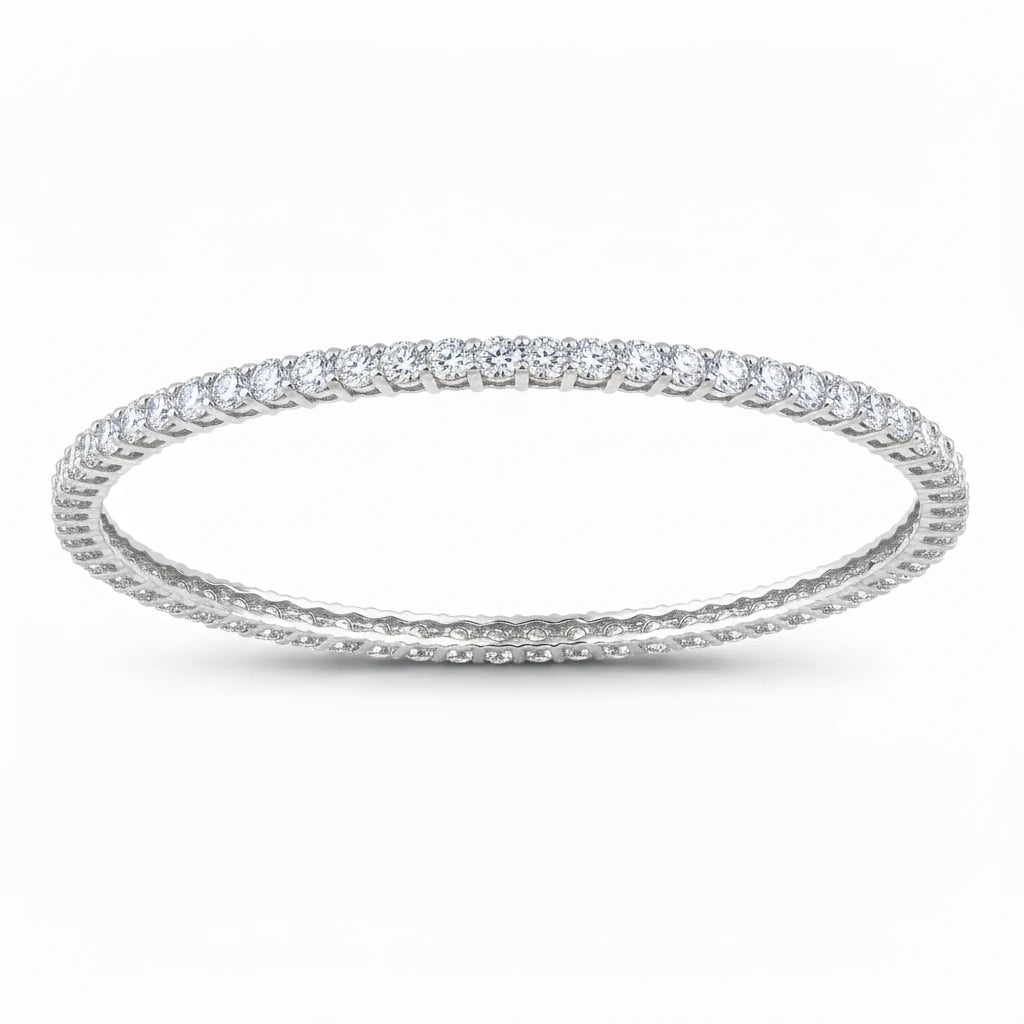 Round Prong Set Bangle