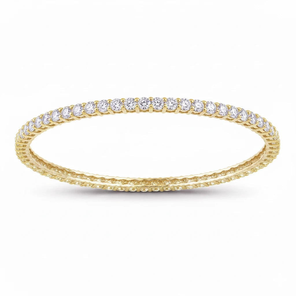Round Prong Set Bangle