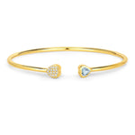 Heart Prong Set Diamond Accent Open Bangle