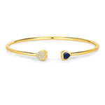 Heart Prong Set Diamond Accent Open Bangle