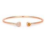 Heart Prong Set Diamond Accent Open Bangle
