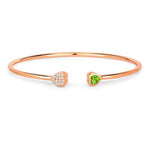 Heart Prong Set Diamond Accent Open Bangle