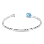 Cushion Prong Set Diamond Accent Bangle