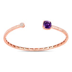 Cushion Prong Set Diamond Accent Bangle