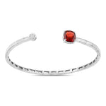Cushion Prong Set Diamond Accent Bangle
