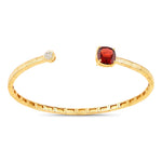 Cushion Prong Set Diamond Accent Bangle