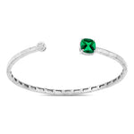 Cushion Prong Set Diamond Accent Bangle