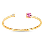 Cushion Prong Set Diamond Accent Bangle