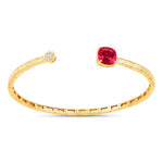 Cushion Prong Set Diamond Accent Bangle