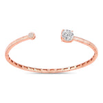 Cushion Prong Set Diamond Accent Bangle