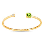 Cushion Prong Set Diamond Accent Bangle