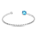 Cushion Prong Set Diamond Accent Bangle