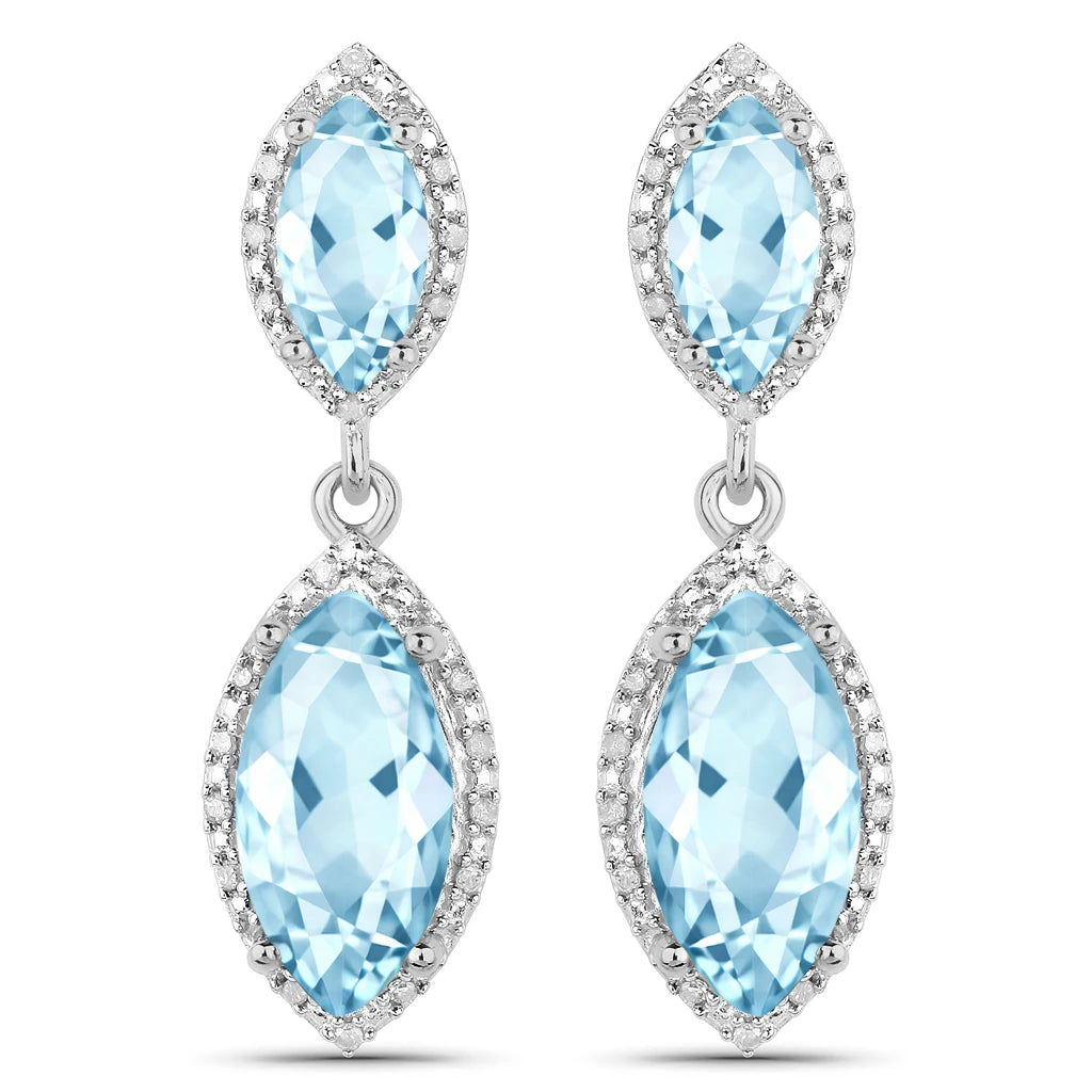 Marquise Cut Diamond Accent Drop Earrings