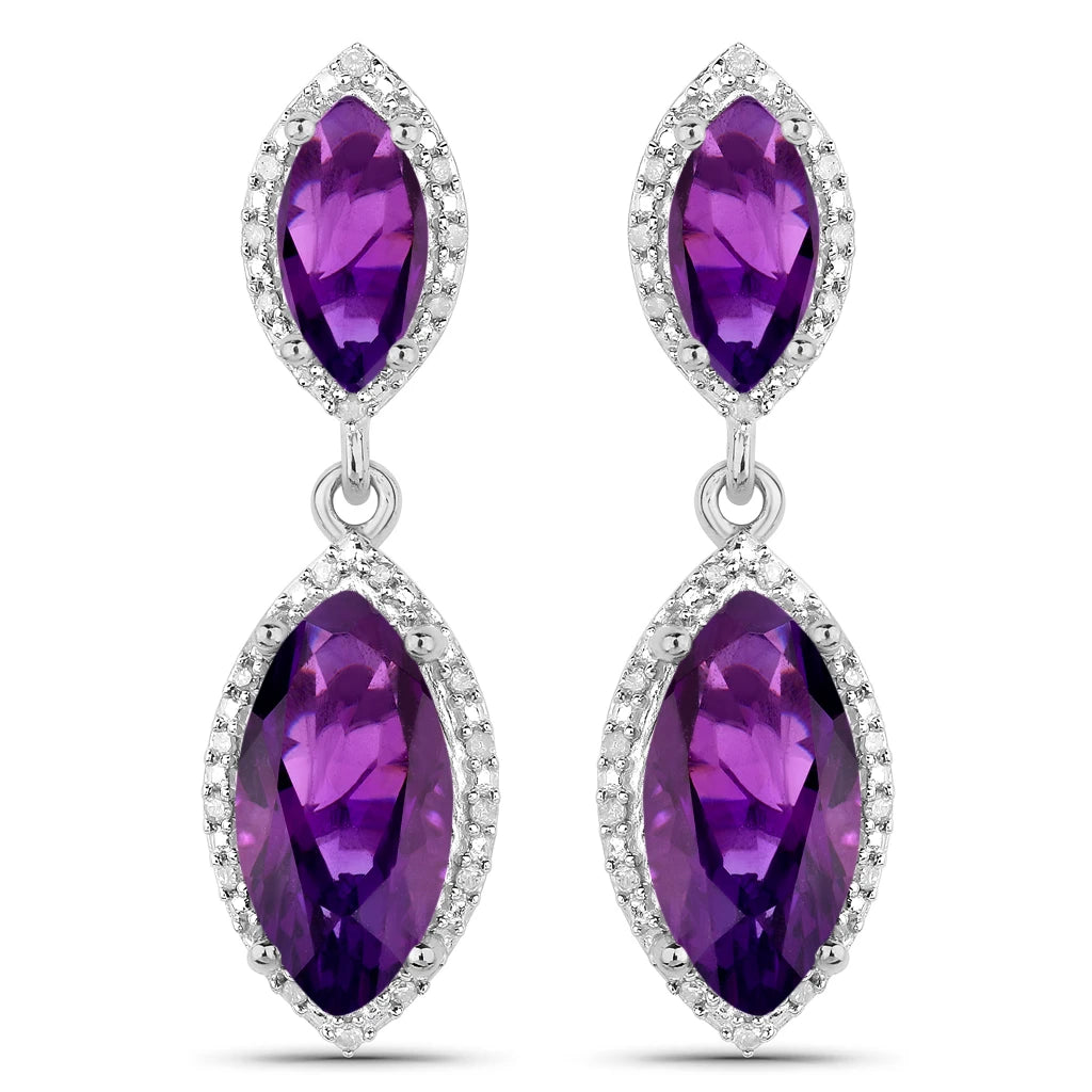 Marquise Cut Diamond Accent Drop Earrings