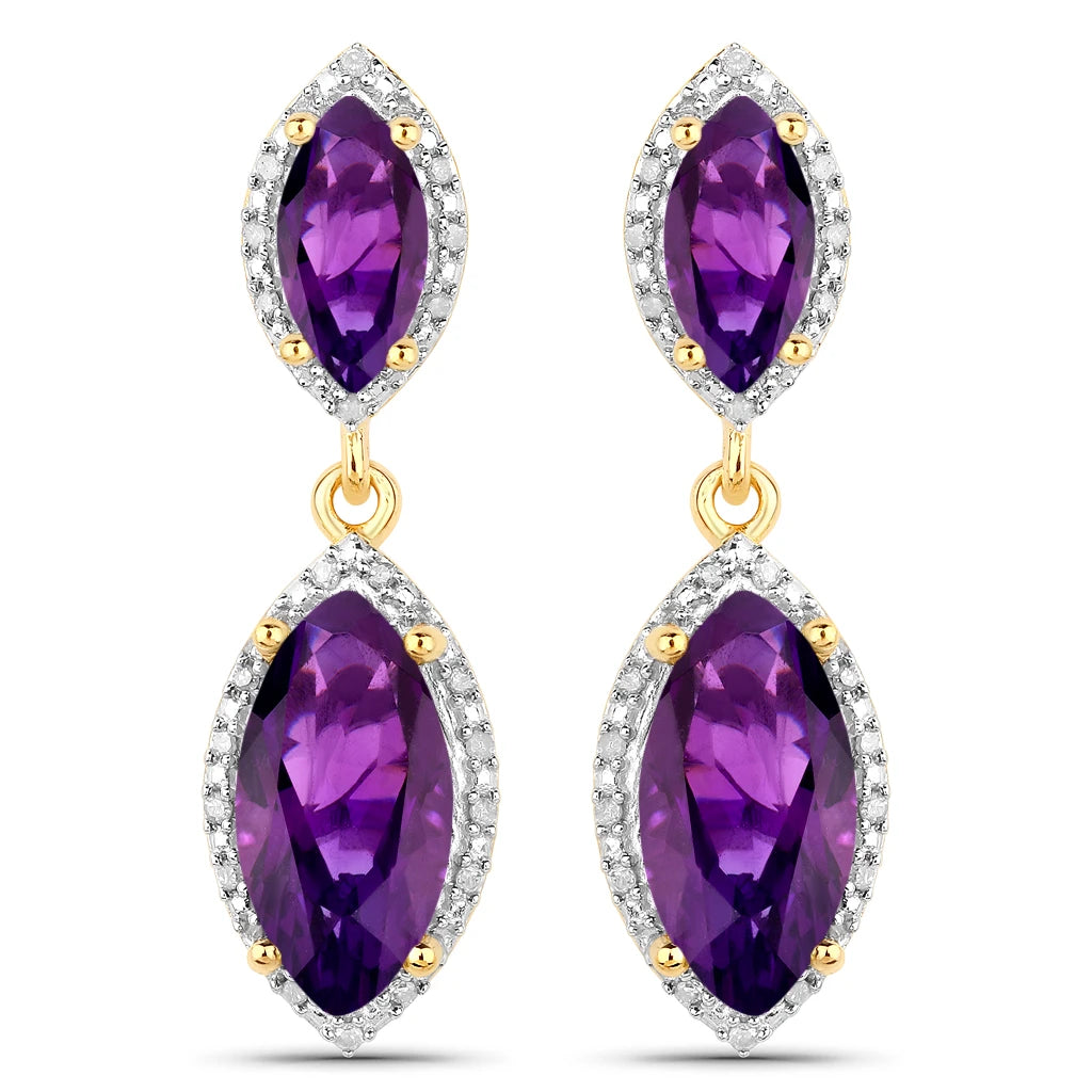 Marquise Cut Diamond Accent Drop Earrings