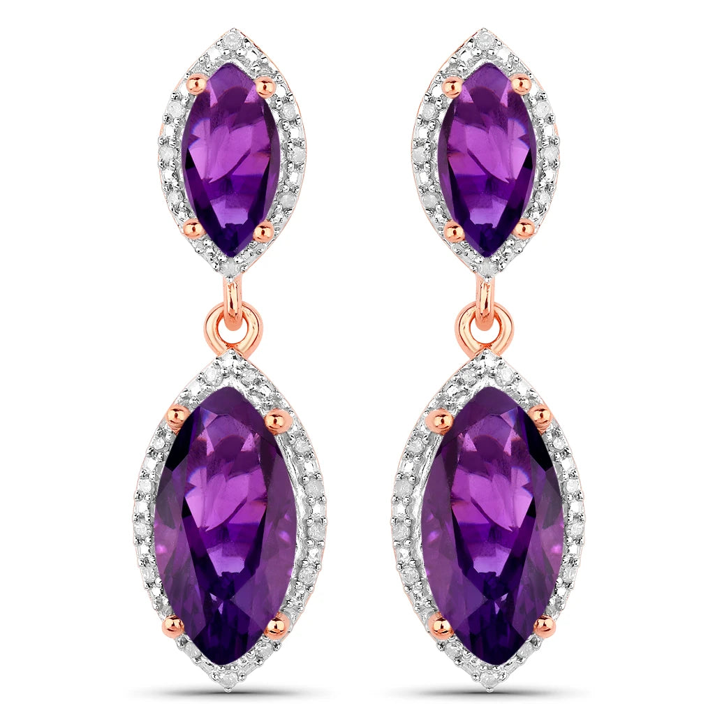 Marquise Cut Diamond Accent Drop Earrings