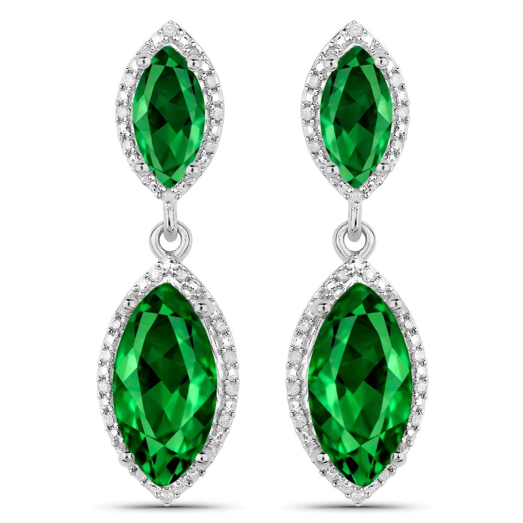 Marquise Cut Diamond Accent Drop Earrings