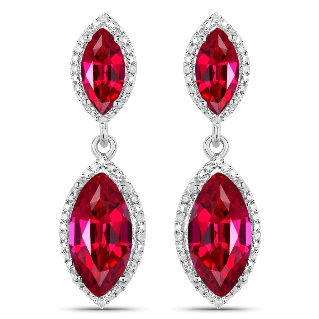 Marquise Cut Diamond Accent Drop Earrings