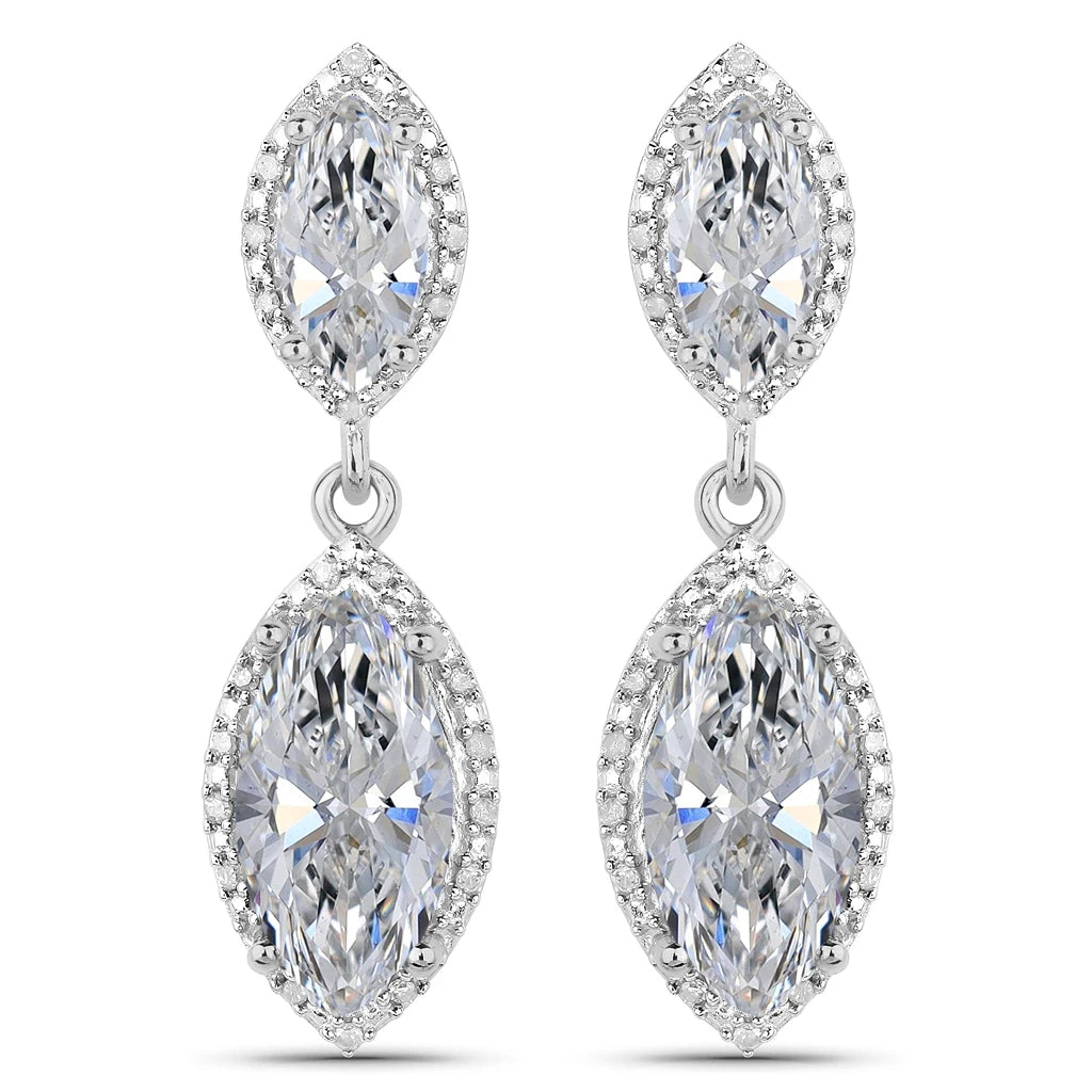 Marquise Cut Diamond Accent Drop Earrings