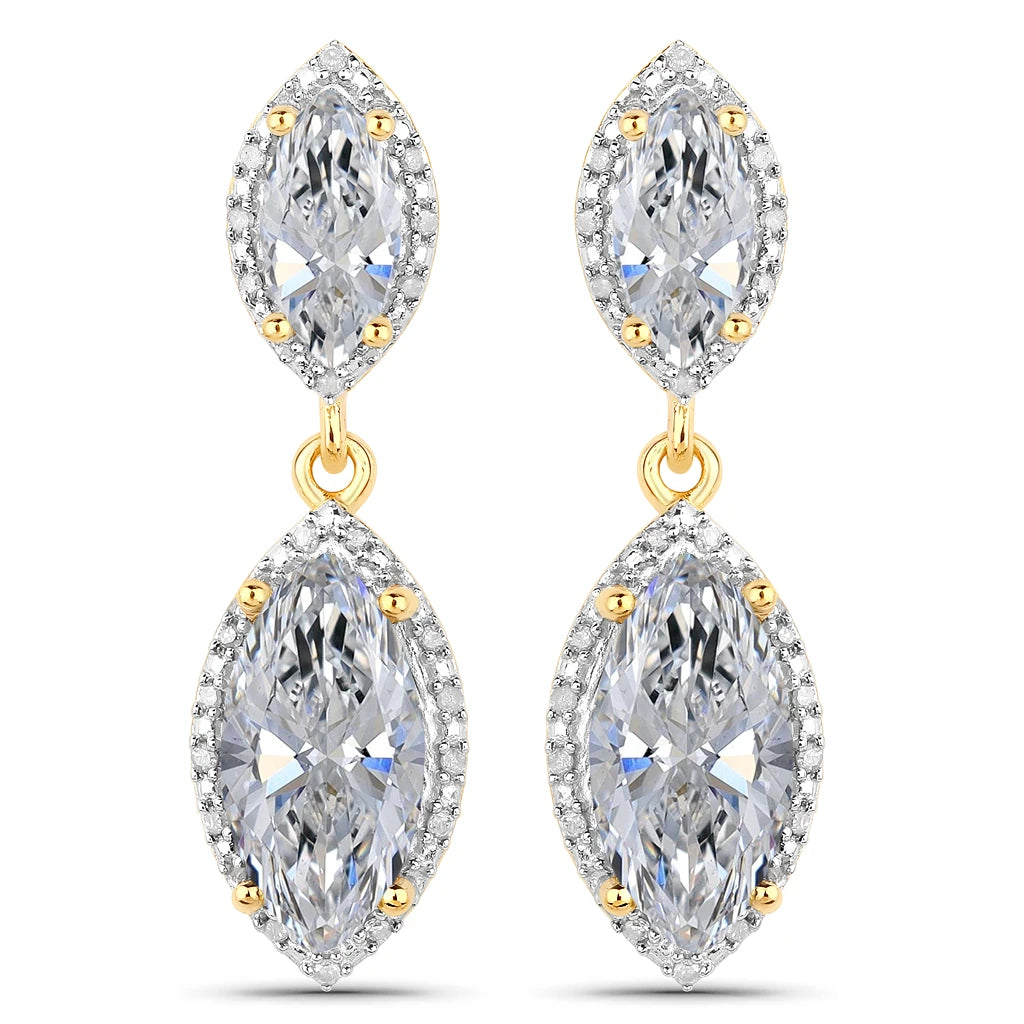 Marquise Cut Diamond Accent Drop Earrings