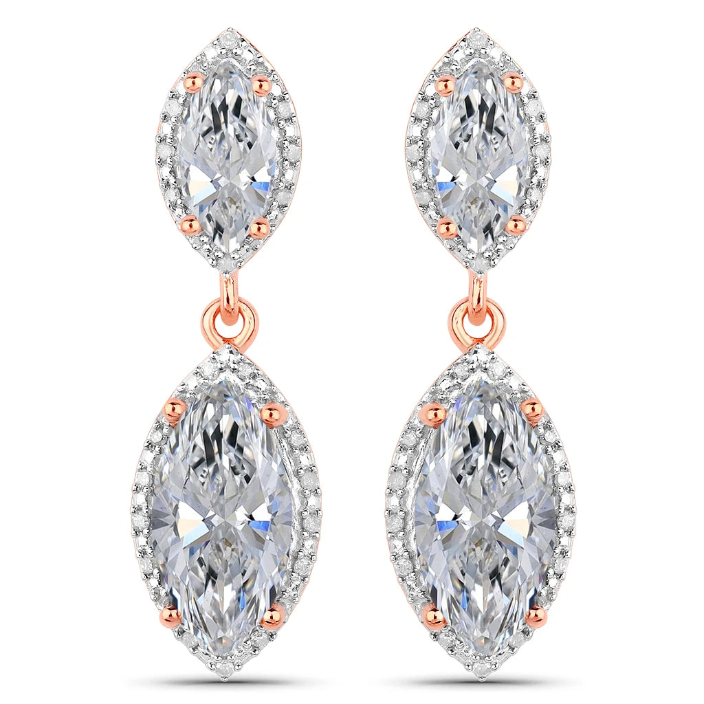 Marquise Cut Diamond Accent Drop Earrings