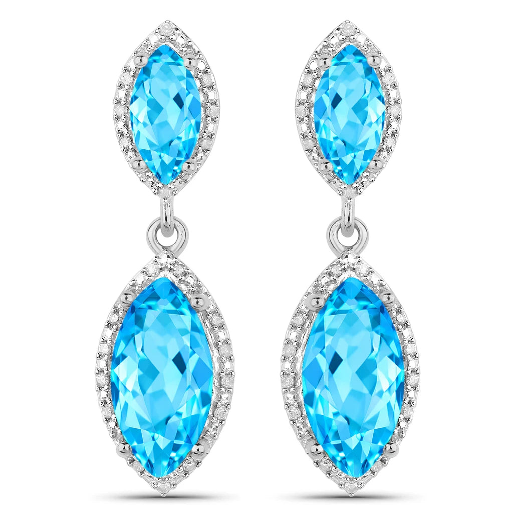 Marquise Cut Diamond Accent Drop Earrings