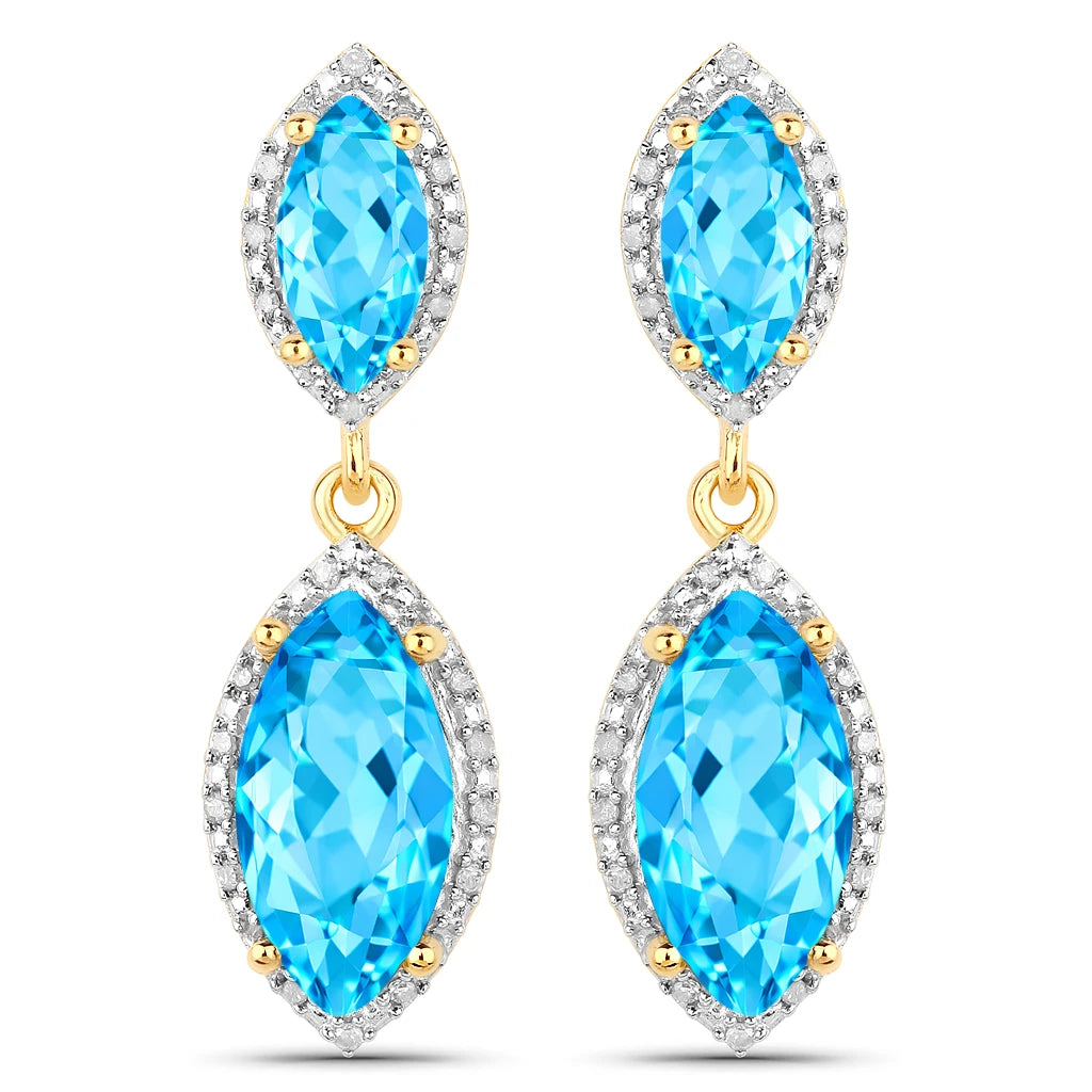 Marquise Cut Diamond Accent Drop Earrings