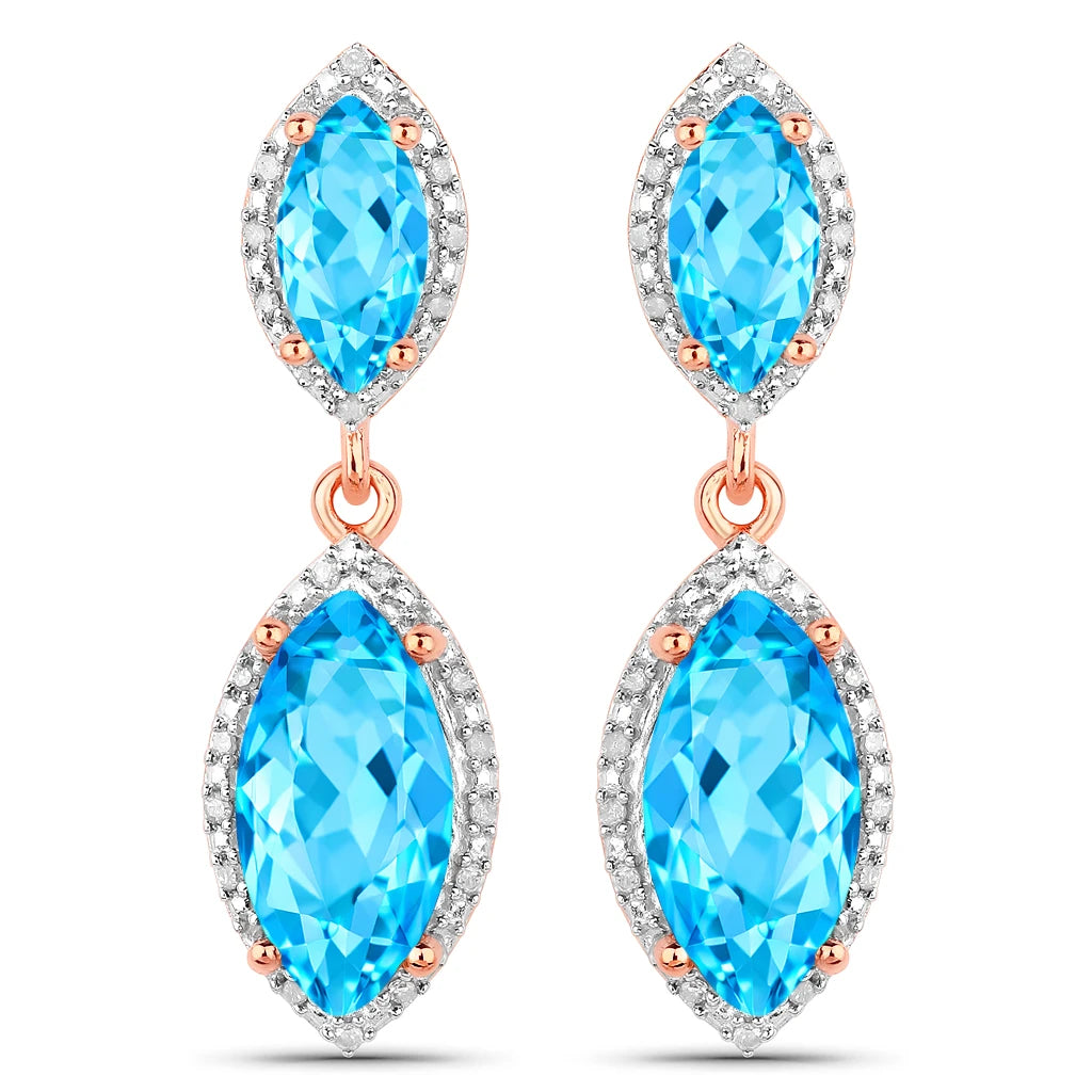Marquise Cut Diamond Accent Drop Earrings