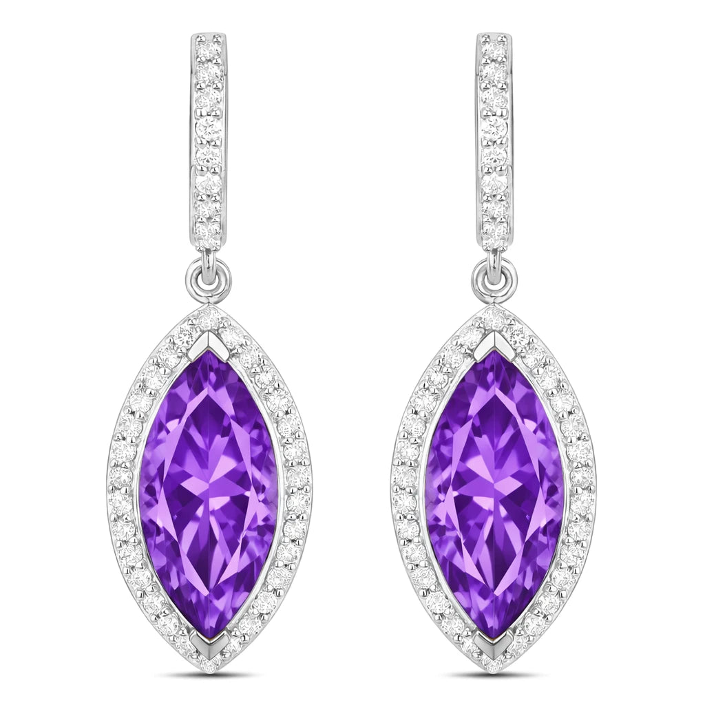 Marquise Cut Diamond Accent Drop Earrings