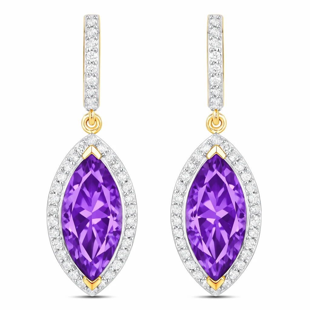 Marquise Cut Diamond Accent Drop Earrings