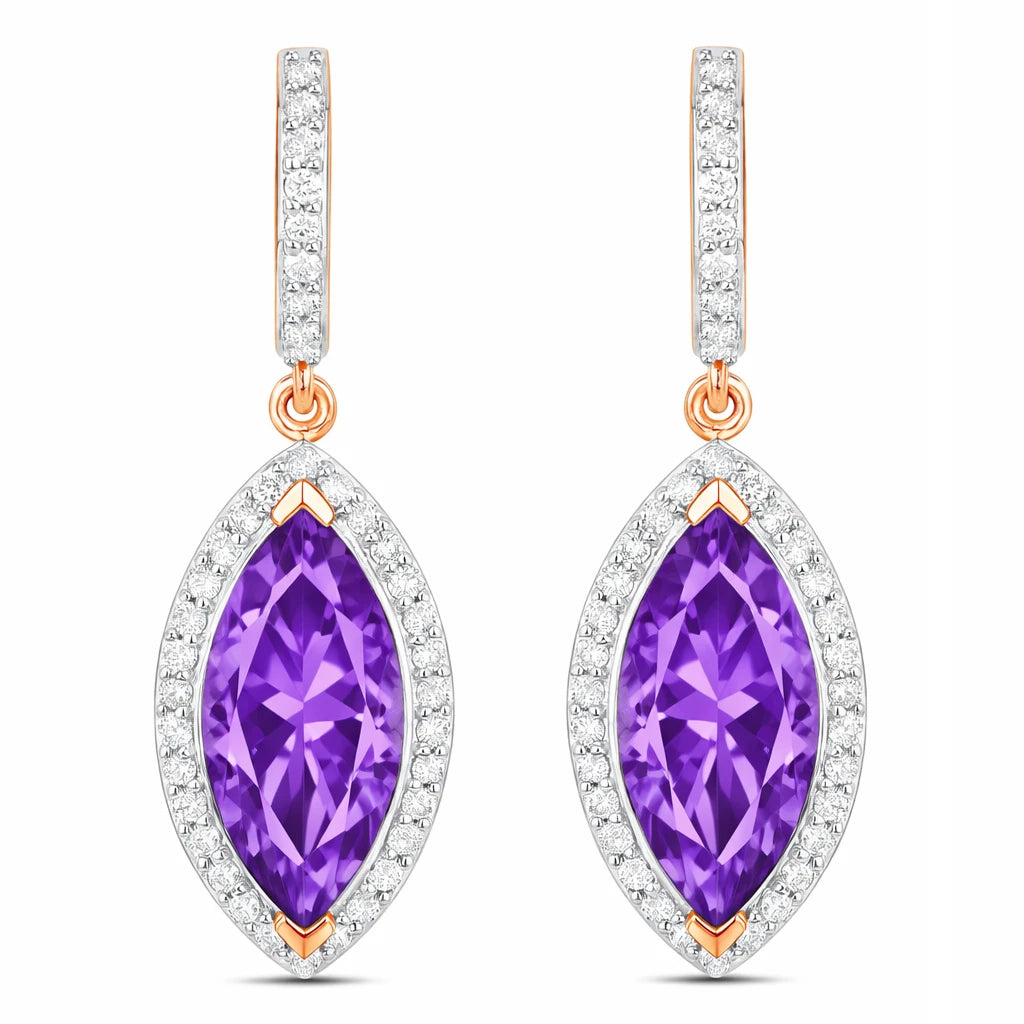 Marquise Cut Diamond Accent Drop Earrings