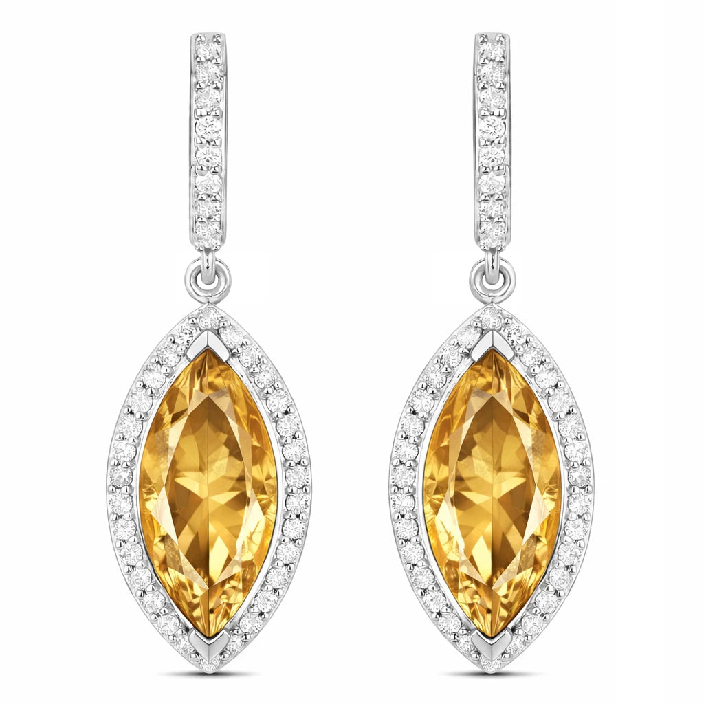 Marquise Cut Diamond Accent Drop Earrings