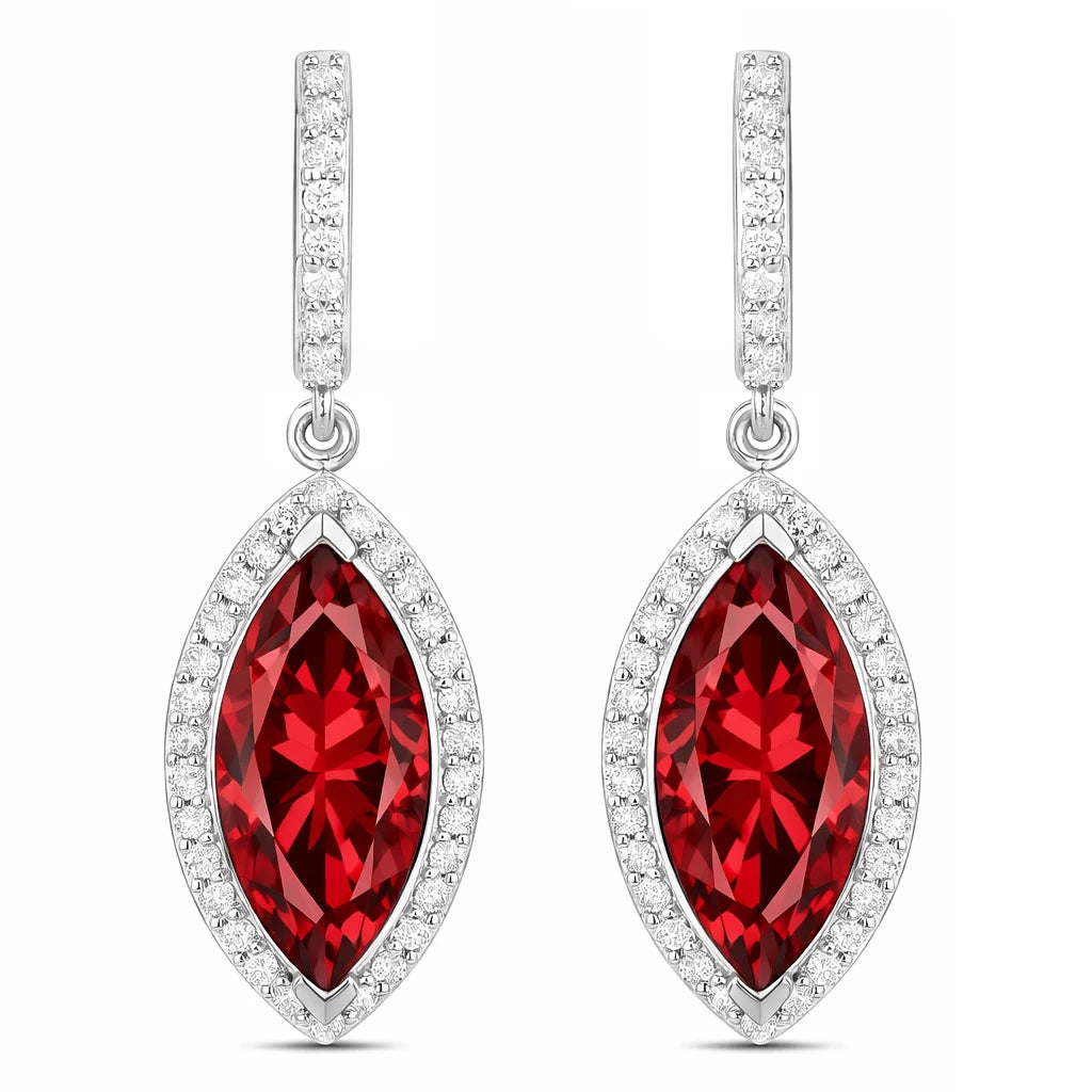 Marquise Cut Diamond Accent Drop Earrings