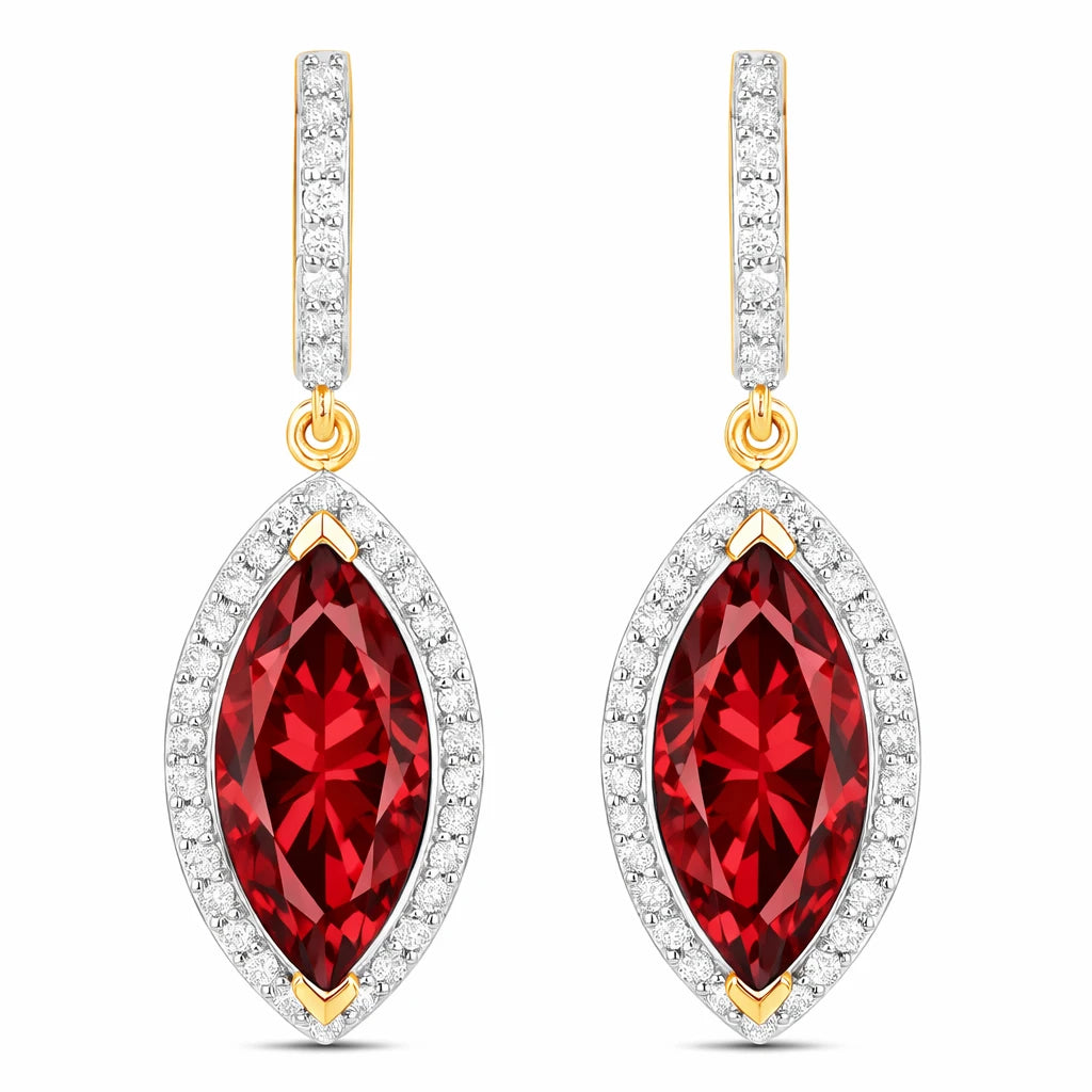 Marquise Cut Diamond Accent Drop Earrings
